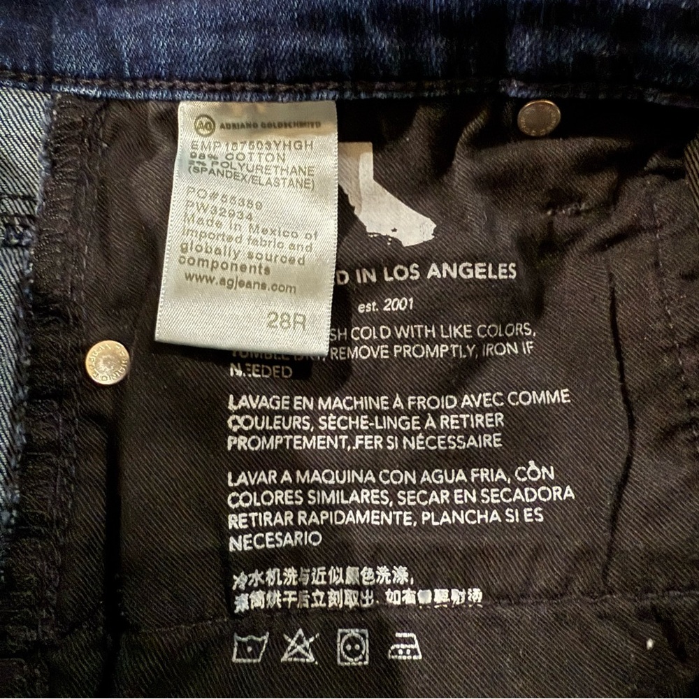 AG‎ Adriana Goldschmied Women’s Jeans Mari Slim Straight High Rise Size 28R - Picture 5 of 6